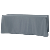 90" x 132" Rectangular Oblong 200 GSM Polyester Tablecloth - Pewter