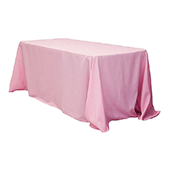 90" x 132" Rectangular Oblong 200 GSM Polyester Tablecloth - Pink