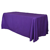 90" x 132" Rectangular Oblong 200 GSM Polyester Tablecloth - Purple