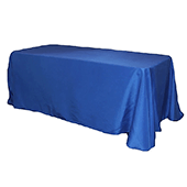 90" x 132" Rectangular Oblong 200 GSM Polyester Tablecloth - Royal Blue