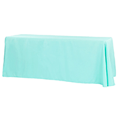 90" x 132" Rectangular Oblong 200 GSM Polyester Tablecloth - Turquoise