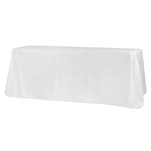 90" x 156" Rectangular 125-130 GSM Polyester Tablecloth - White