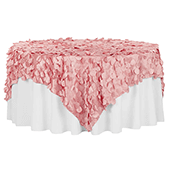 Large Petal Gatsby Circle - Square Table Overlay / Tablecloth - 90" x 90" - Dusty Rose/Mauve