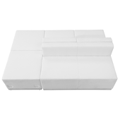 Titan Series Leather Reception Configuration Style "O" 4 Pieces "White"