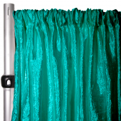 Extra Wide Crushed Taffeta "Tergalet" Drape Panel by Eastern Mills 9ft Wide w/ 4" Sewn Rod Pocket - Emerald