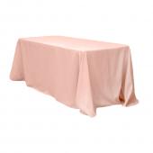 90" x 156" Rectangular 125-130 GSM Polyester Tablecloth - Blush/Rose Gold