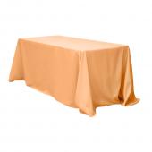 90" x 156" Rectangular 125-130 GSM Polyester Tablecloth - Peach