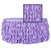 Spiral Taffeta & Organza Table Skirt  - 21 Feet x 30 Inches High - Victorian Lilac/Wisteria