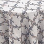 Blue - Damask Contemporary Velvet & Sheer Overlay by Eastern Mills - Many Size Options