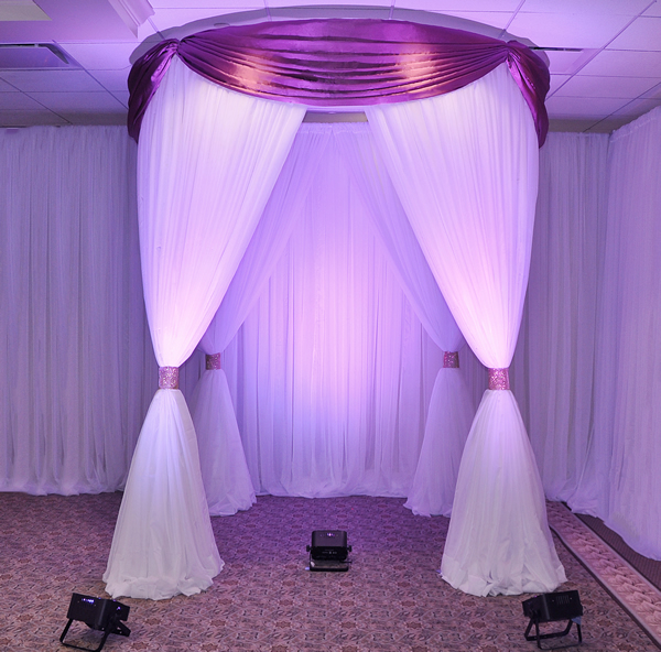 EZ Series Round 4-Post Canopy (Chuppah / Modern Mandap) - 12ft Diameter