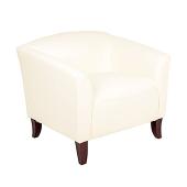 UltraLounge™ Fixed Cushion Leather Chair - White