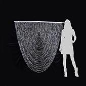 DecoStar™ Jewel Crystal Iridescent Diamond Cut Swag Curtain - 4ft wide by 4ft Tall