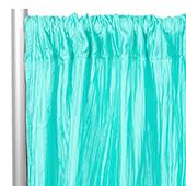 Accordion Crushed Taffeta - 10ft Long x 54" Wide Drape/Backdrop Panel - Turquoise