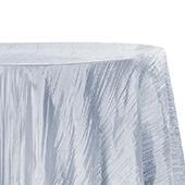 Accordion Crushed Taffeta - 120" Round Tablecloth - Dusty Blue