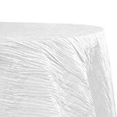 Accordion Crushed Taffeta - 120" Round Tablecloth - White