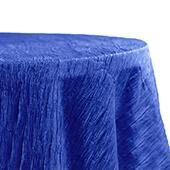 Accordion Crushed Taffeta - 132" Round Tablecloth - Royal Blue