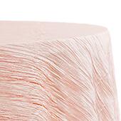 Accordion Crushed Taffeta - 132" Round Tablecloth - Blush/Rose Gold