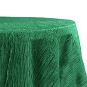 Accordion Crushed Taffeta - 132" Round Tablecloth - Emerald Green