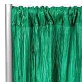 Accordion Crushed Taffeta - 8ft Long x 54" Wide Drape/Backdrop Panel - Emerald Green