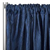 Accordion Crushed Taffeta - 8ft Long x 54" Wide Drape/Backdrop Panel - Navy Blue