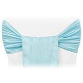 Accordion Crushed Taffeta Chair Sash - Baby Blue