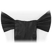 Accordion Crushed Taffeta Chair Sash - Black