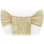 Accordion Crushed Taffeta Chair Sash - Champagne