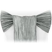 Accordion Crushed Taffeta Chair Sash - Gray/Silver