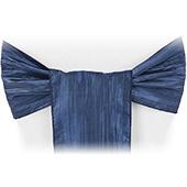 Accordion Crushed Taffeta Chair Sash - Navy Blue