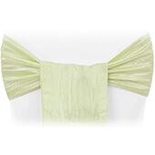 Accordion Crushed Taffeta Chair Sash - Sage Green