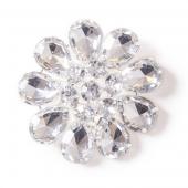 DecoStar™ Acrylic Diamond Flower Brooch in Silver