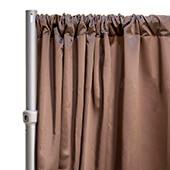 *FR* LUXE Satin Drape Panel by Eastern Mills (59" Wide) w/ 4" Sewn Rod Pocket - Saddle Brown