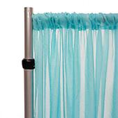 *FR* Crushed Sheer Voile Curtain Panel by Eastern Mills w/ 4" Pockets - 10ft Wide - Angel Blue