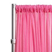 *FR* Crushed Sheer Voile Curtain Panel by Eastern Mills w/ 4" Pockets - 10ft Wide - Bubble Gum Pink