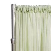 50% OFF LIQUIDATION – *FR* Crushed Sheer Voile Curtain Panel by Eastern Mills w/ 4" Pockets - 21FT Long x 10ft Wide - Fog Green