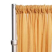 *FR* Crushed Sheer Voile Curtain Panel by Eastern Mills w/ 4" Pockets - 10ft Wide - Gold