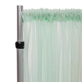 *FR* Crushed Sheer Voile Curtain Panel by Eastern Mills w/ 4" Pockets - 10ft Wide - Hint of Mint