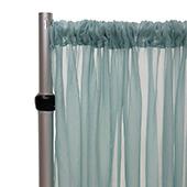 50% OFF LIQUIDATION – *FR* Crushed Sheer Voile Curtain Panel by Eastern Mills w/ 4" Pockets - 21FT Long x 10ft Wide - Ocean