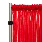 *FR* 10ft Wide Sheer Voile Curtain Panel by Eastern Mills w/ 4" Pockets - Red