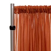 *FR* Crushed Sheer Voile Curtain Panel by Eastern Mills w/ 4" Pockets - 10ft Wide - Rust