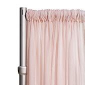 *FR* Crushed Sheer Voile Curtain Panel by Eastern Mills w/ 4" Pockets - 10ft Wide - Soft Pink/Blush