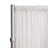 50% OFF LIQUIDATION – *FR* 40FT Long x 10ft Wide Sheer Voile Curtain Panel by Eastern Mills w/ 4" Pockets - White