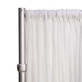 50% OFF LIQUIDATION – *FR* 30FT Long x 10ft Wide Sheer Voile Curtain Panel by Eastern Mills w/ 4" Pockets - White