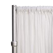 *FR* Crushed Sheer Voile Curtain Panel by Eastern Mills  w/ 4" Pockets - 10ft Wide - White