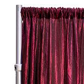 *FR* Crushed Taffeta Drape Panel by Eastern Mills 9 1/2 FT Wide w/ 4" Sewn Rod Pocket - Burgundy