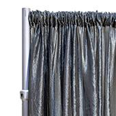 *FR* Crushed Taffeta Drape Panel by Eastern Mills 9 1/2 FT Wide w/ 4" Sewn Rod Pocket - Charcoal