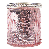 DecoStar™ Glass Candle Holder w/ Metal Trim- 2.7" - 6 PACK - Pink