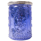 DecoStar™ Glass Candle Holder w/ Metal Trim- 4" - 6 PACK - Purple