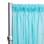 *FR* 10ft Wide Sheer Voile Curtain Panel by Eastern Mills w/ 4" Pockets - Angel Blue