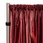 50% OFF LIQUIDATION – *FR* 30FT Tall Taffeta Drape Panel by Eastern Mills 9 1/2 FT Wide w/ 4" Sewn Rod Pocket - Burgundy